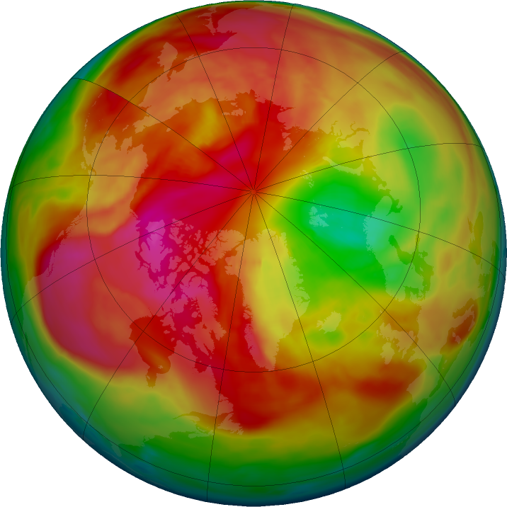 Arctic ozone map for 04 March 2024